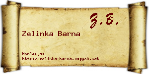 Zelinka Barna névjegykártya